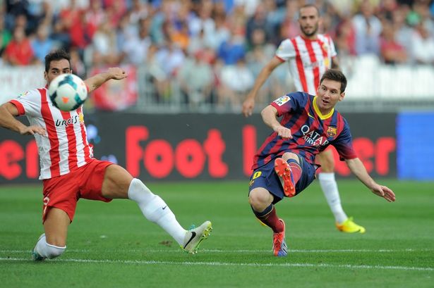 Almeria 0-2 Barcelona Messi shoots 2013